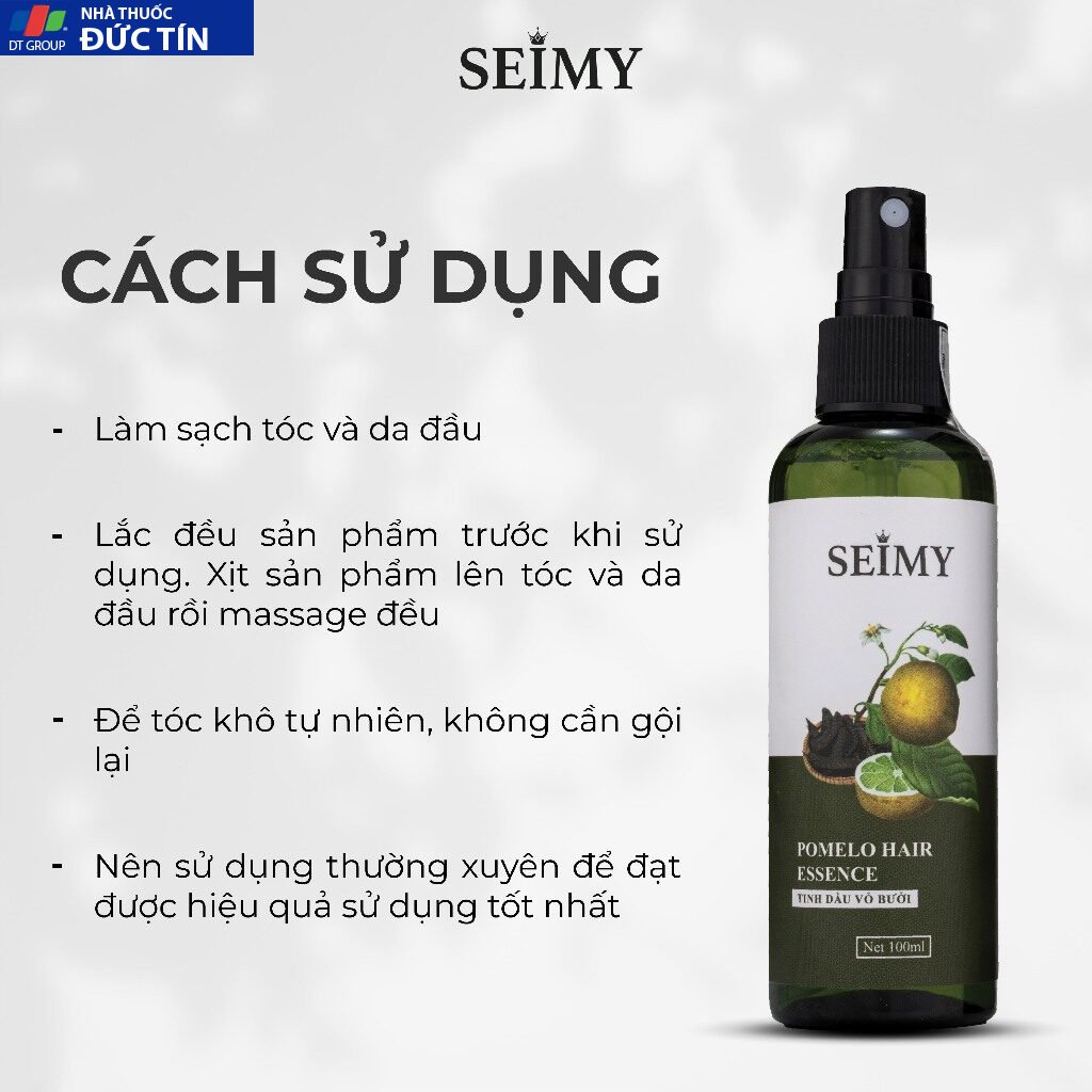 Tinh dầu bưởi Seimy - Pomelo Hair Essence xịt bưởi mọc tóc, kích mọc tóc, giảm rụng tóc, cung cấp dưỡng tóc dầy khoẻ 15 daubuoi5