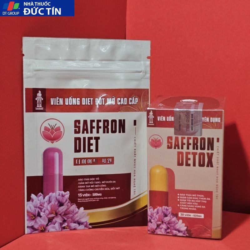 Viên Uống Giảm Cân Giảm Mỡ Saffron Detox - Hộp 30v (Tặng 1 gói Saffron Diet) 4 dotmo1