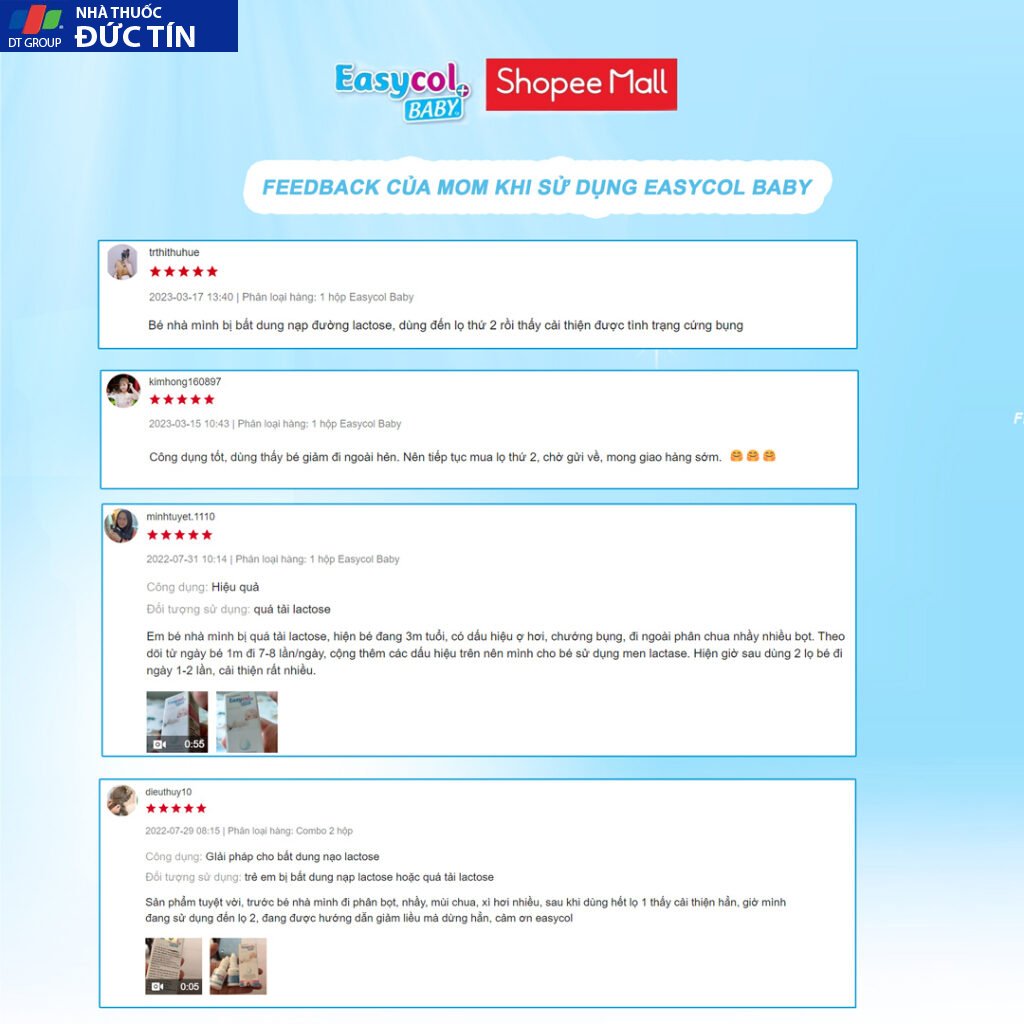 Enzyme Lactase Easycol Baby ngăn ngừa tiêu chảy, nôn trớ, hấp thu kém cho trẻ bị bất dung nạp lactose từ 0 tháng tuổi 25
