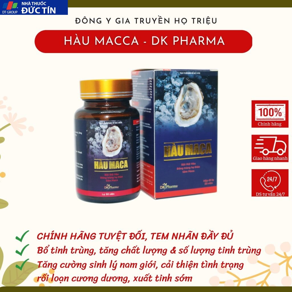Tinh chất Hàu Macca, Hộp 30 viên, Tăng Cường Sinh Lí Nam, Tăng chất lượng tinh trùng, giúp bổ thận tráng dương 25 hau1 6