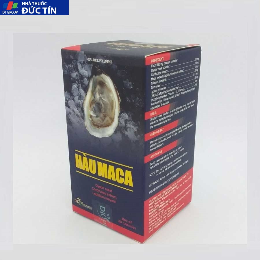 Tinh chất Hàu Macca, Hộp 30 viên, Tăng Cường Sinh Lí Nam, Tăng chất lượng tinh trùng, giúp bổ thận tráng dương 23 hau4 5