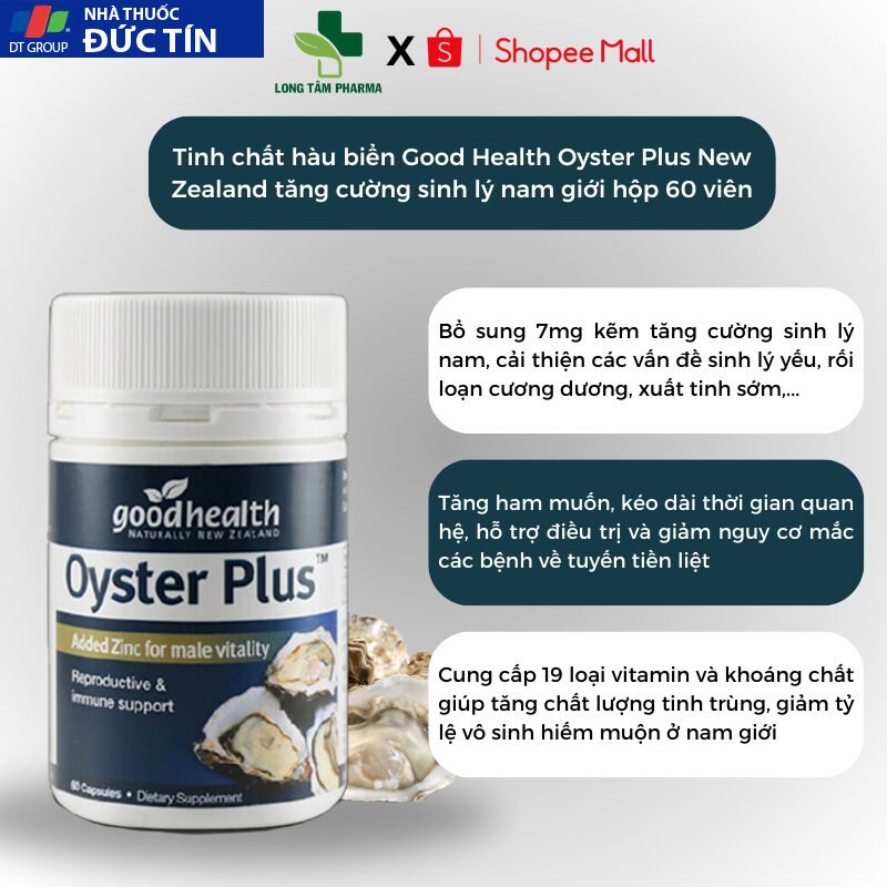 mall badgeTinh chất hàu biển Good Health Oyster Plus New Zealand tăng cường sinh lý nam giới hộp 60 viên 28 hau5 4