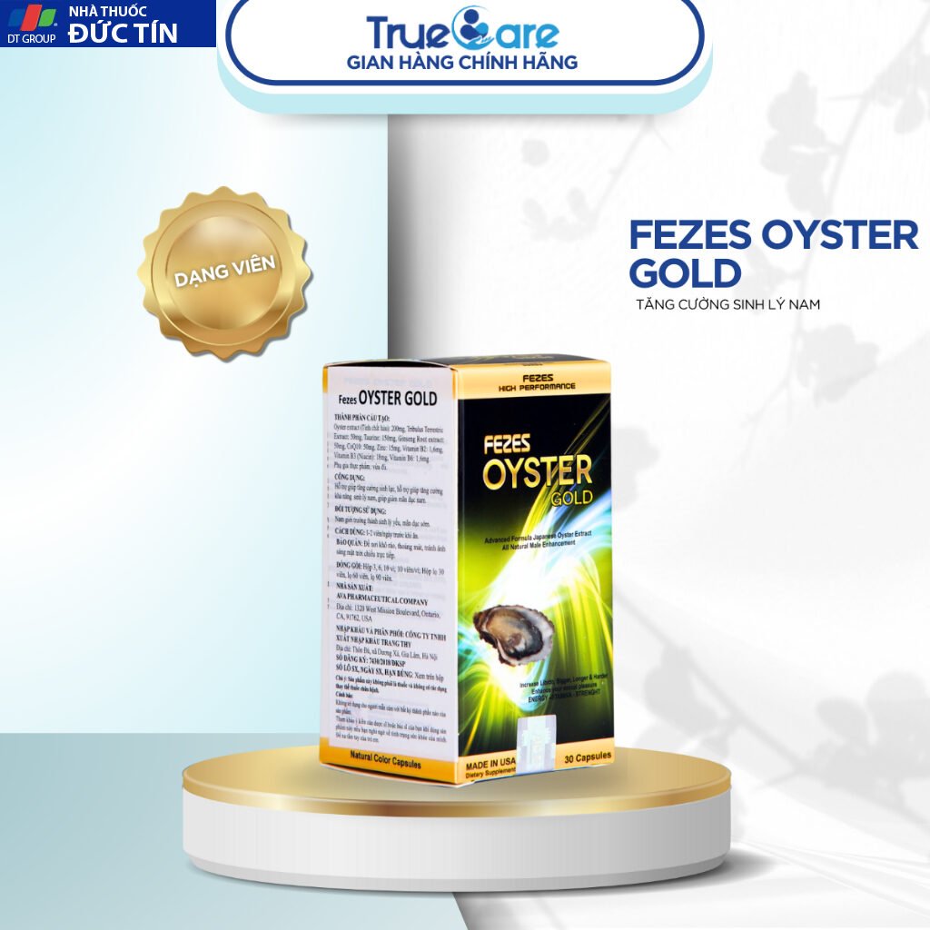 Hàu Mỹ Fezes Oyster Gold Plus, tinh chất tăng cường sinh lý nam giới, bổ sung kẽm, dạng hộp 30 viên 25 haumy3