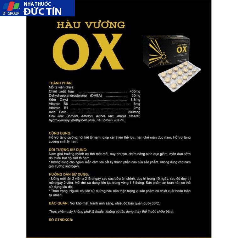 Thực phẩm bảo vệ sức khỏe Hàu vương OX hỗ trợ tăng cường sinh lý nam giới - Trường Thọ pharma hộp 30 viên 17