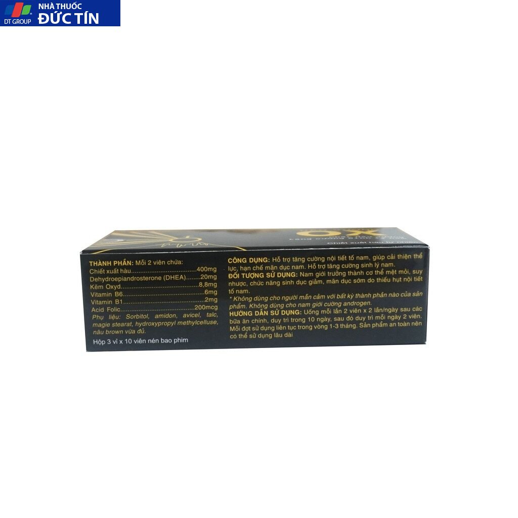 Thực phẩm bảo vệ sức khỏe Hàu vương OX hỗ trợ tăng cường sinh lý nam giới - Trường Thọ pharma hộp 30 viên 15
