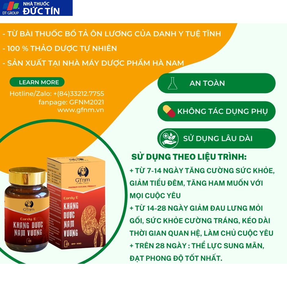 Khang Dược Nam Vương Cordy E G'FNM Tăng Cường Sinh Lý Nam Giới 25 Viên 22 khangduoc4