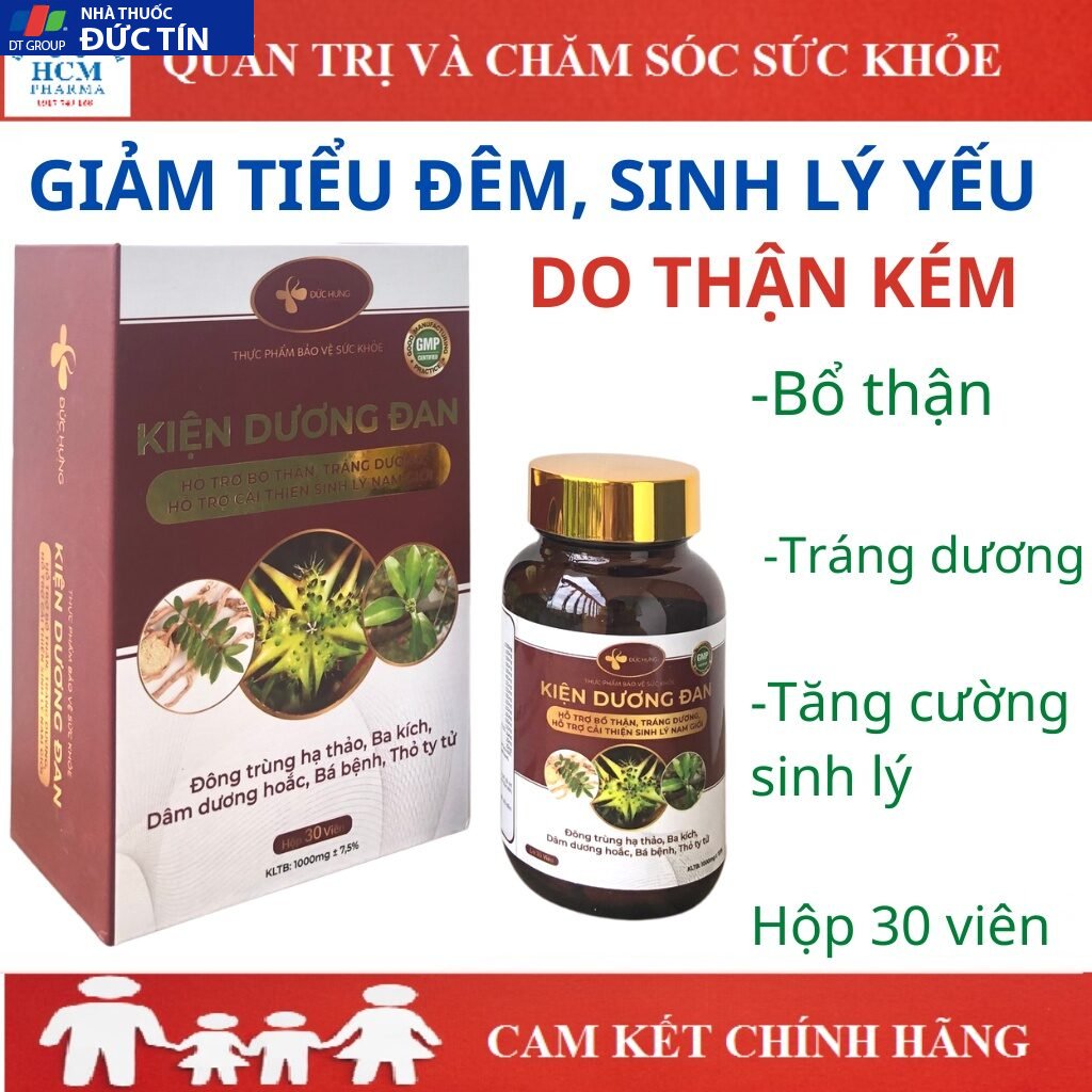 Tăng cường sinh lý nam, bổ thận nam KIỆN DƯƠNG ĐAN hỗ trợ xuất tinh sớm, yếu sinh lý nam HCM PHARMACY Hộp 30v DHG19 13 kienduong1 3