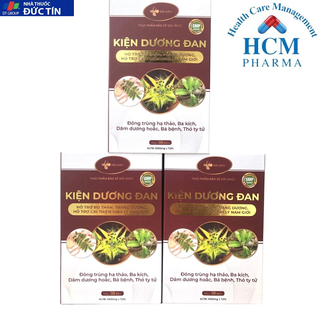 Tăng cường sinh lý nam, bổ thận nam KIỆN DƯƠNG ĐAN hỗ trợ xuất tinh sớm, yếu sinh lý nam HCM PHARMACY Hộp 30v DHG19 12 kienduong2 1