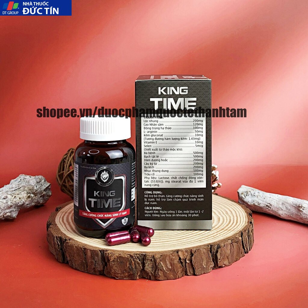 Viên uống bổ thận nam KING TIME bổ sung nhân sâm, tăng cường sinh lý, giảm xuất tinh sớm - Hộp 30 viên 13 king3