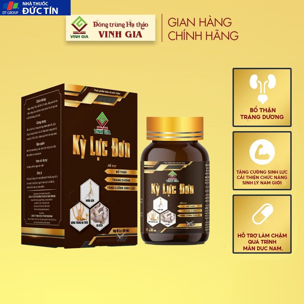 Viên Nang Kỳ Lực Đơn Đông Trùng Hạ Thảo Vinh Gia Giúp Bổ Thận, Tráng Dương, Tăng Cường Sinh Lý Nam – Hộp 1 Lọ x 30 Viên 13 kyluc1 1