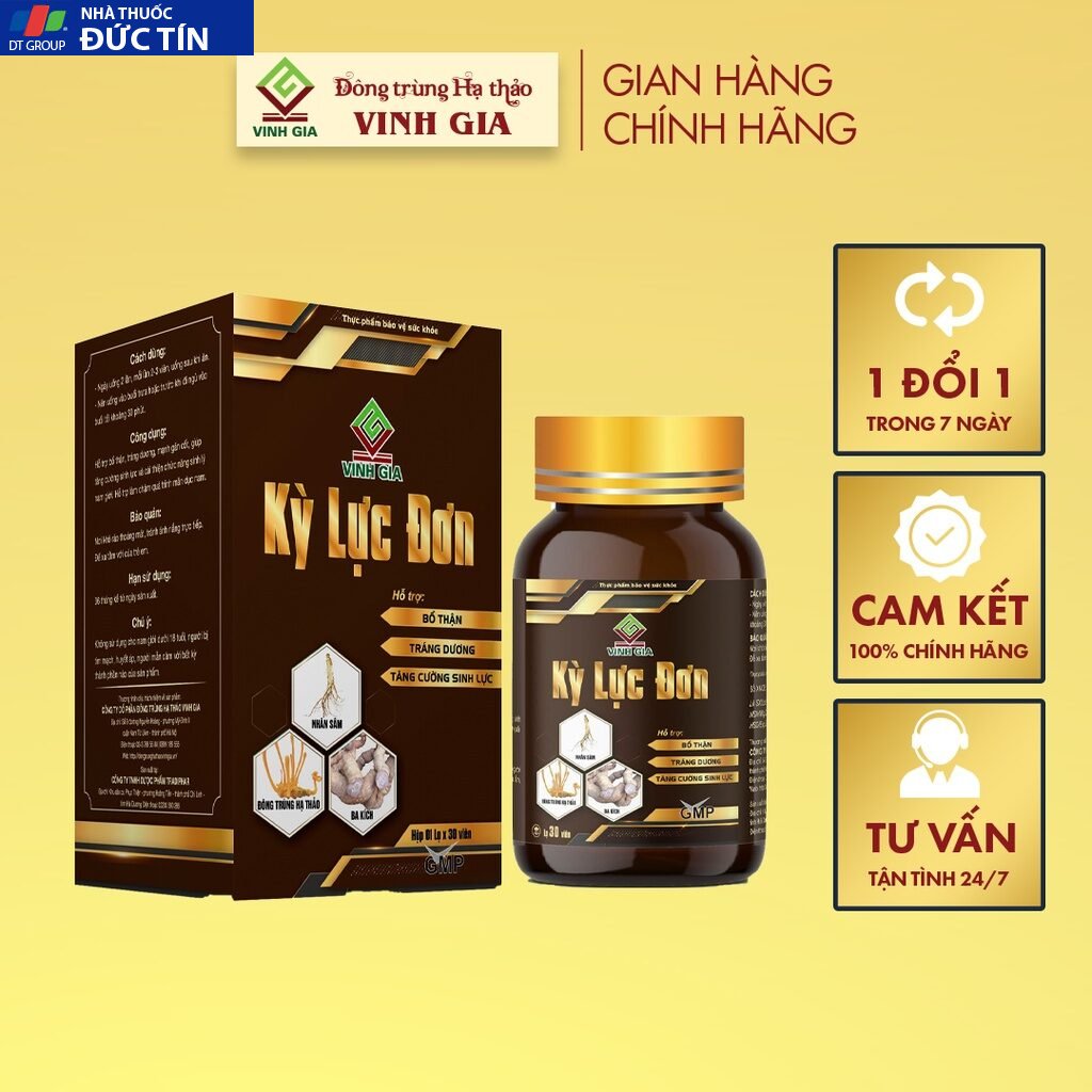 Viên Nang Kỳ Lực Đơn Đông Trùng Hạ Thảo Vinh Gia Giúp Bổ Thận, Tráng Dương, Tăng Cường Sinh Lý Nam – Hộp 1 Lọ x 30 Viên 12 kyluc2