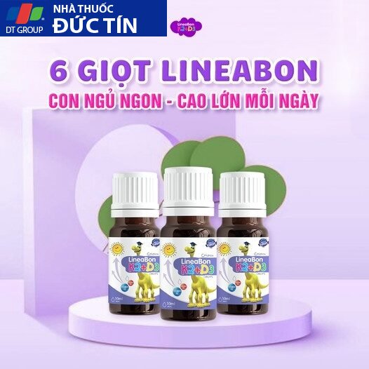 D3 K2 Lineabon bổ sung vitamin d3 cho trẻ sơ sinh, giúp hấp thụ d3k2 canxi, giảm còi xương d2k3 , tăng chiều cao 20 line3