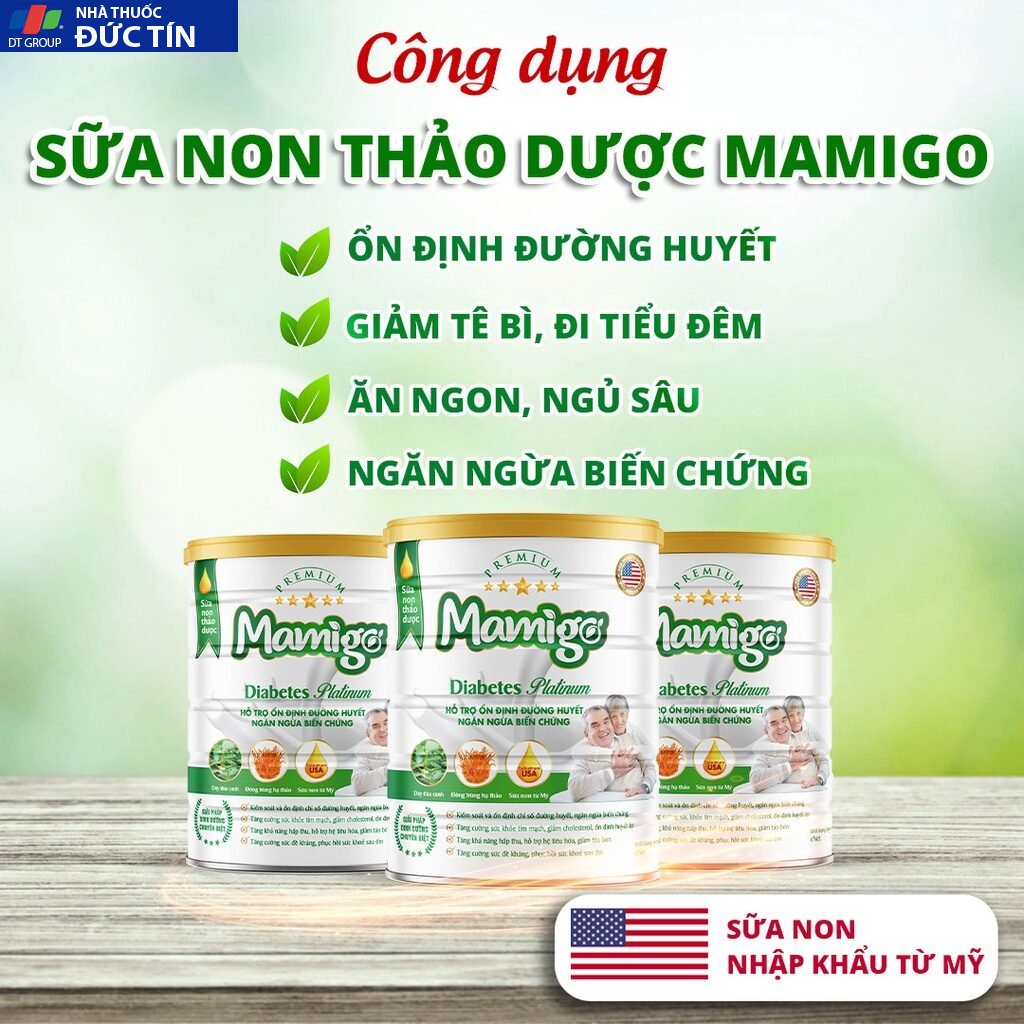 Sữa non tiểu đường thảo dược Mamigo 13 lon4