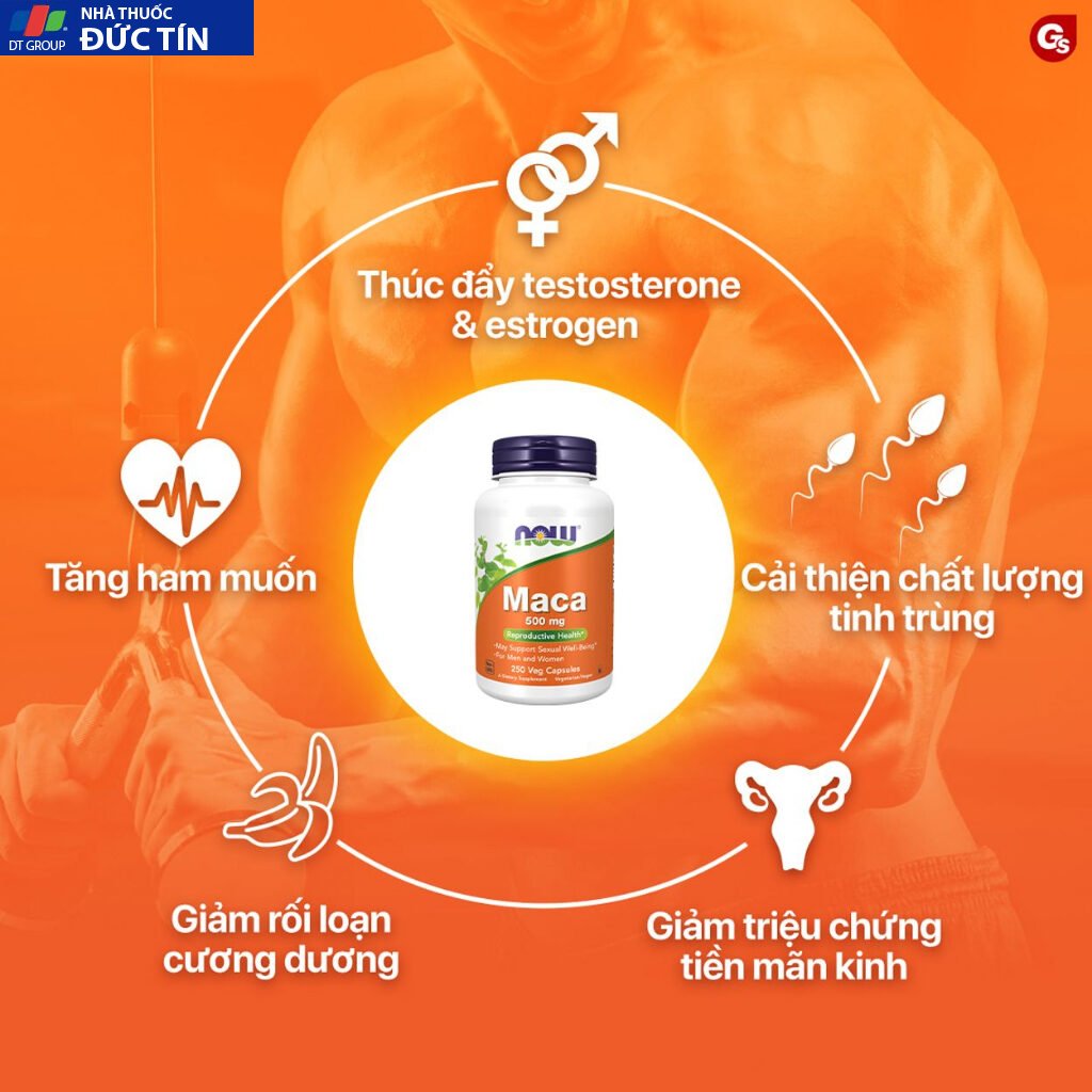 Viên uống Now Maca 500mg Reproductive Health nhập khẩu Mỹ - Gymstore hỗ trợ sinh lý nam nữ 11 mac3