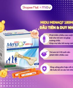 Alternative view of Tăng chiều cao Midu MenaQ7 180mcg bổ sung canxi, vitamin d3k2 giúp xương chắc, dài, dẻo dai