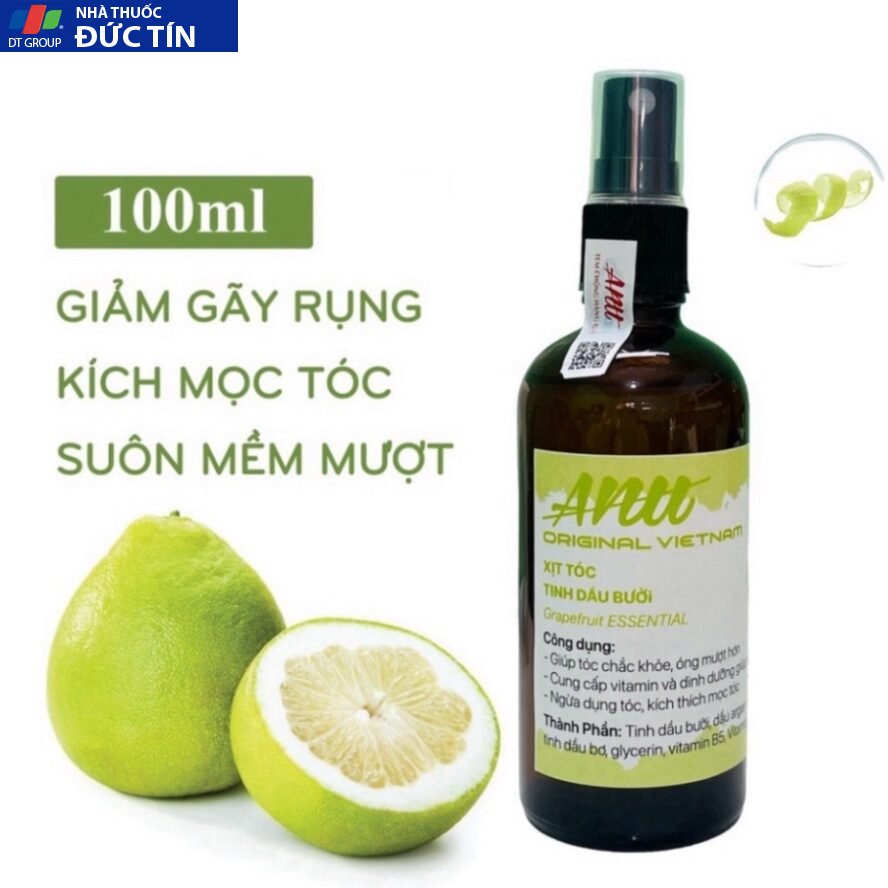 Xịt Dưỡng Tóc Tinh Dầu Bưởi ANU ORGANIC Chống Rụng Kích Thích Mọc Tóc Ngăn Ngừa Gẫy Rụng Hiệu Quả 100ml 22 moctoc1 1