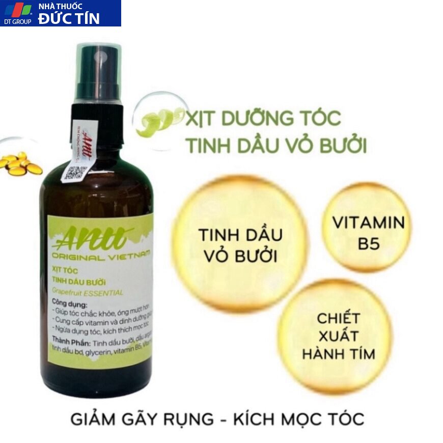 Xịt Dưỡng Tóc Tinh Dầu Bưởi ANU ORGANIC Chống Rụng Kích Thích Mọc Tóc Ngăn Ngừa Gẫy Rụng Hiệu Quả 100ml 21 moctoc2