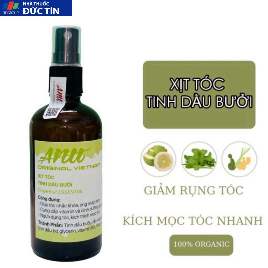 Xịt Dưỡng Tóc Tinh Dầu Bưởi ANU ORGANIC Chống Rụng Kích Thích Mọc Tóc Ngăn Ngừa Gẫy Rụng Hiệu Quả 100ml 20 moctoc3