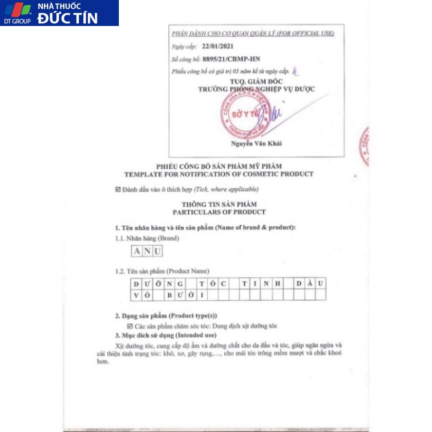 Xịt Dưỡng Tóc Tinh Dầu Bưởi ANU ORGANIC Chống Rụng Kích Thích Mọc Tóc Ngăn Ngừa Gẫy Rụng Hiệu Quả 100ml 18 moctoc5