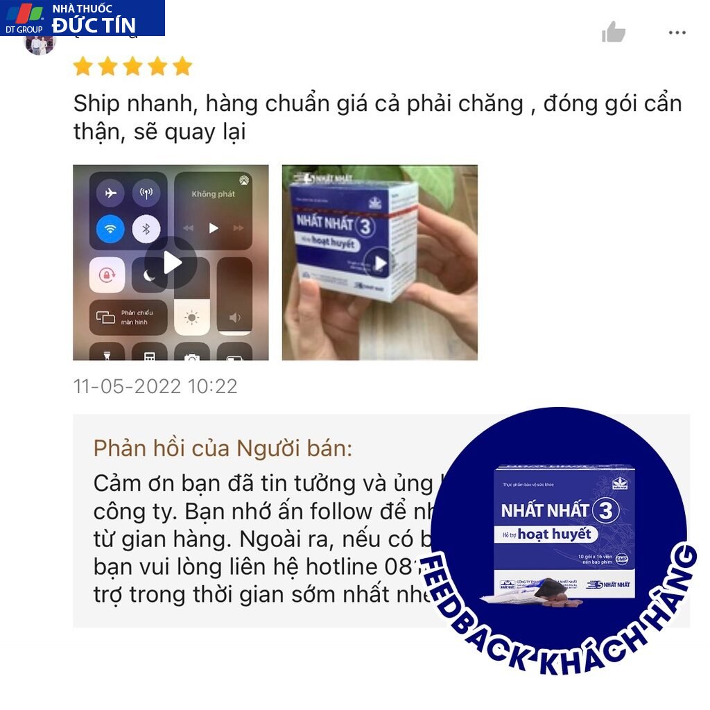 Viên Nén Hoạt Huyết - Nhất Nhất 3, Tăng Cường Lưu Thông Máu, Giảm Mất Ngủ, Chóng Mặt, Đau Mỏi Vai gáy, Tê Bì Tay Chân 17 nennhatnhat7