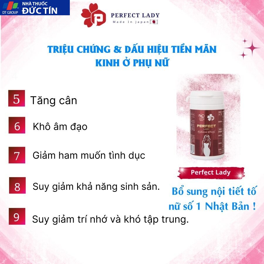 Viên uống Perfect Lady Nhật Bản tăng cường nội tiết tố nữ giúp chị em lưu giữ thanh xuân (1/lọ 60 viên) 20 noitiet6