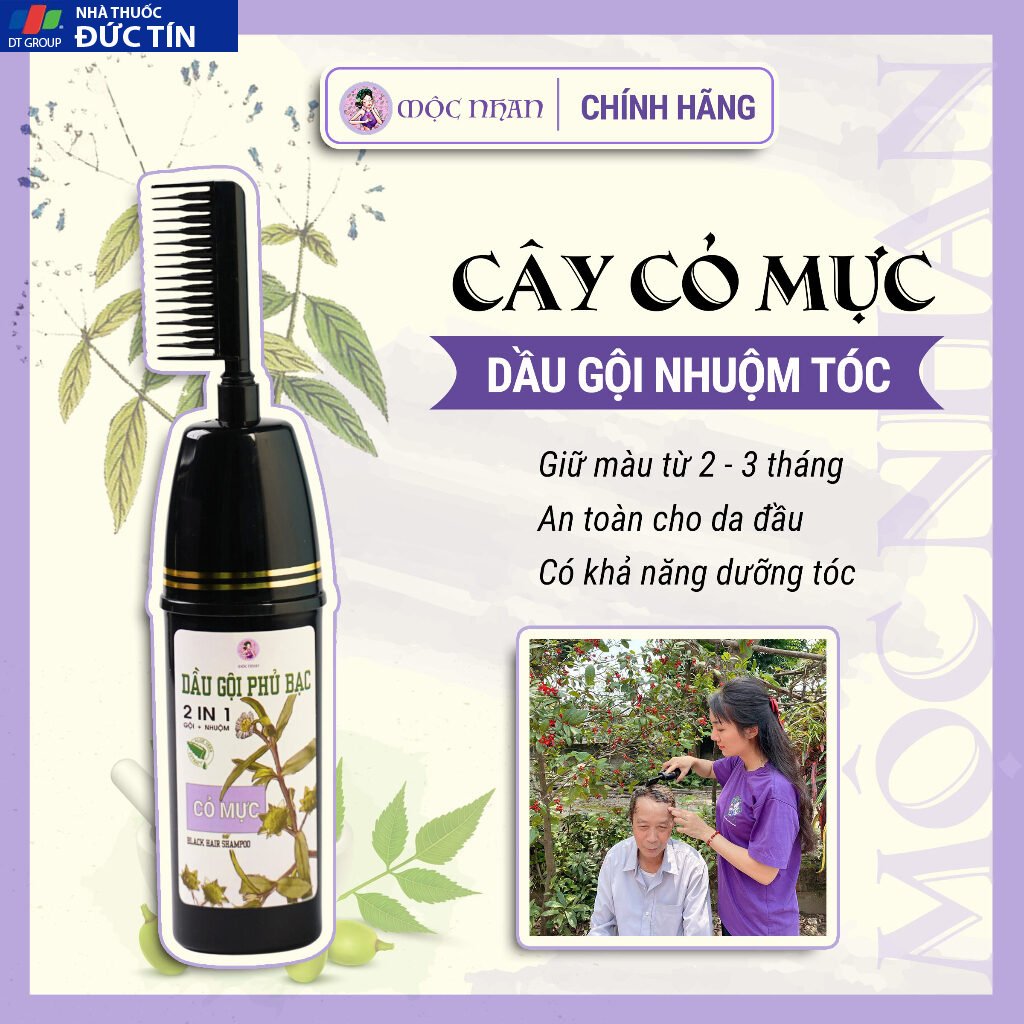 Dầu gội phủ bạc Cỏ mực Mộc Nhan 200ml làm đen tóc tự nhiên tại nhà chỉ sau 9 phút 17 phubac1 2