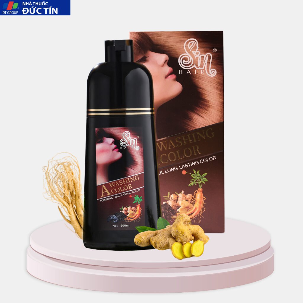 Dầu Gội Phủ Bạc Sin Hair 500ml Phủ Màu Nâu Đen Tự Nhiên Không Hoá Chất Làm Mềm Tóc 25 phubac4 2