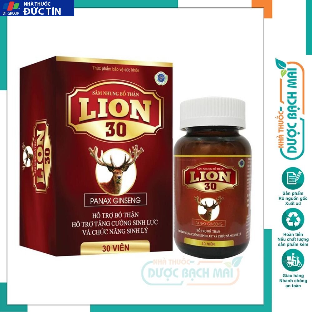 Sâm nhung tăng cường sinh lý bổ thận nam Lion 30 giảm xuất tinh sớm tiểu đêm cho đàn ông mãnh lực tuổi 30 tw3 - Hộp 30v 20 samnhung1 3