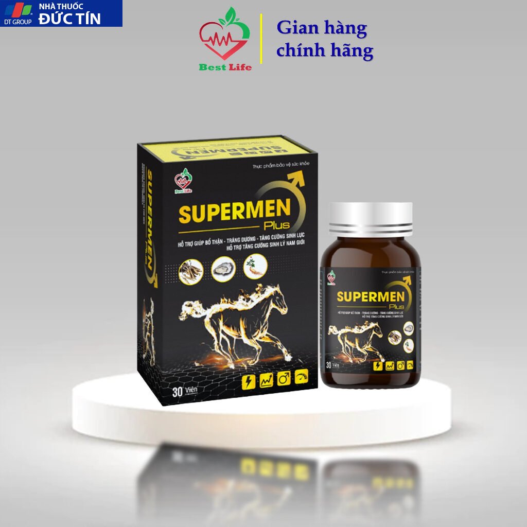 Tăng cường sinh lý Supermen BestLife bổ thận tráng dương cải thiện tình trạng xuất tinh sớm rối loạn cương dương 30 viên 18 sinhly8