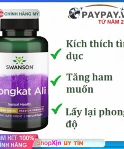 Duy trì phong độ sinh lý nam Swanson Tongkat Ali của Mỹ 120 Viên