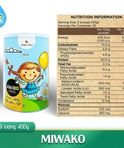 Sữa Công Thức Hạt Thực Vật Hữu Cơ MIWAKO 700g Vị gạo x 1 Hộp 14 suahu8