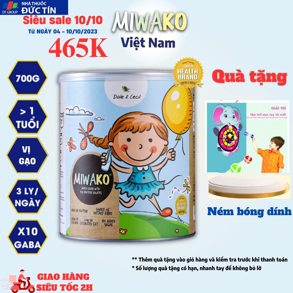 Sữa Công Thức Hạt Thực Vật Hữu Cơ MIWAKO 700g Vị gạo x 1 Hộp 23 suahuco1