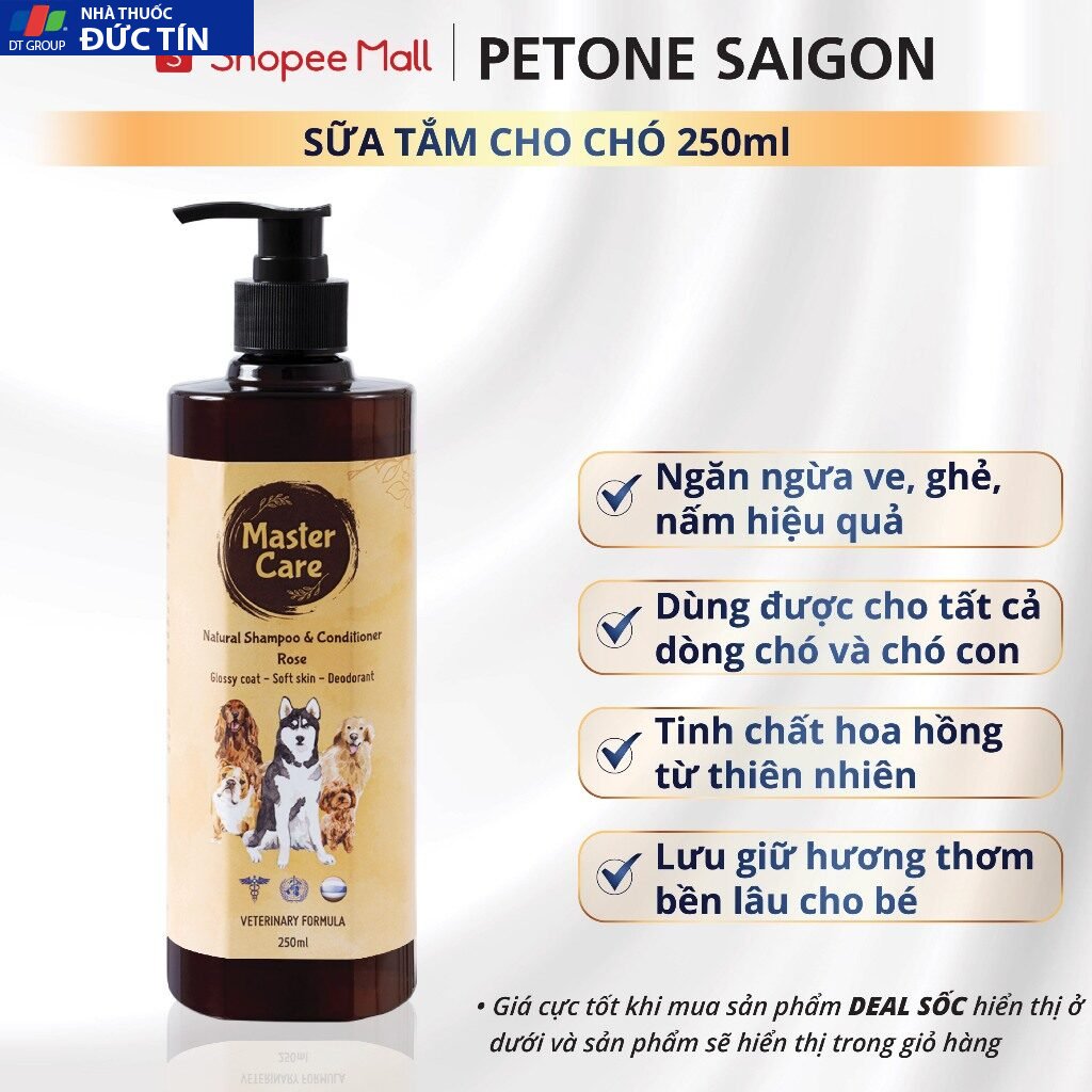 Sữa Tắm cho Chó Mèo MasterCare For Pet ,Khử Mùi, Lưu hương thơm, Giảm rụng lông, mượt lông 22 suatm1