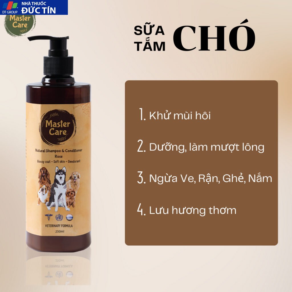 Sữa Tắm cho Chó Mèo MasterCare For Pet ,Khử Mùi, Lưu hương thơm, Giảm rụng lông, mượt lông 21 suatm2 1