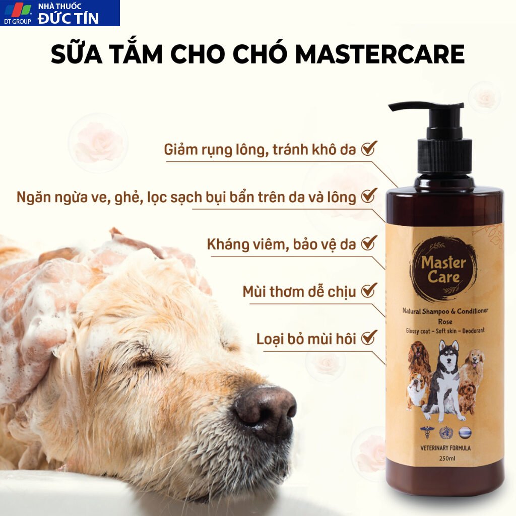 Sữa Tắm cho Chó Mèo MasterCare For Pet ,Khử Mùi, Lưu hương thơm, Giảm rụng lông, mượt lông 20 suatm3