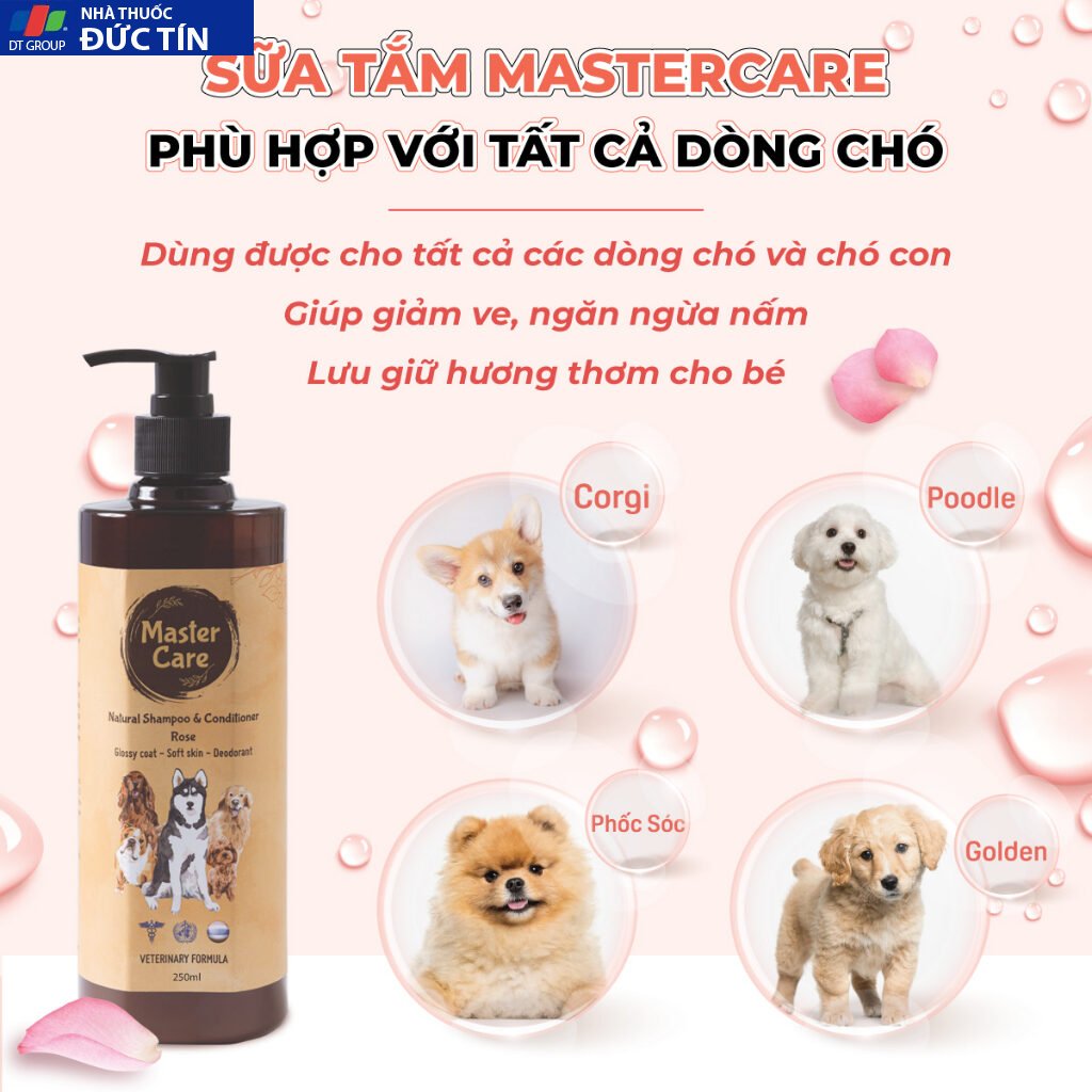 Sữa Tắm cho Chó Mèo MasterCare For Pet ,Khử Mùi, Lưu hương thơm, Giảm rụng lông, mượt lông 17 suatm6