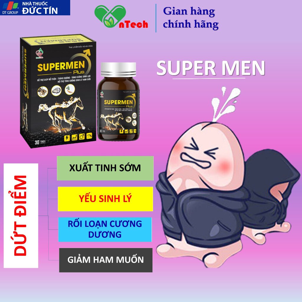 Tăng cường sinh lý Best Life SUPER MEN plus Cải thiện yếu sinh lý xuất tinh sớm rối loạn cương dương 60 viên 22 supe6