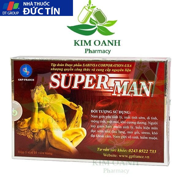 Viên uống Super Man 1h giúp tăng cường sinh lí nam giới, kéo dài thời gian quan hệ, chống xuất tinh sớm superman 1h 14 superman1