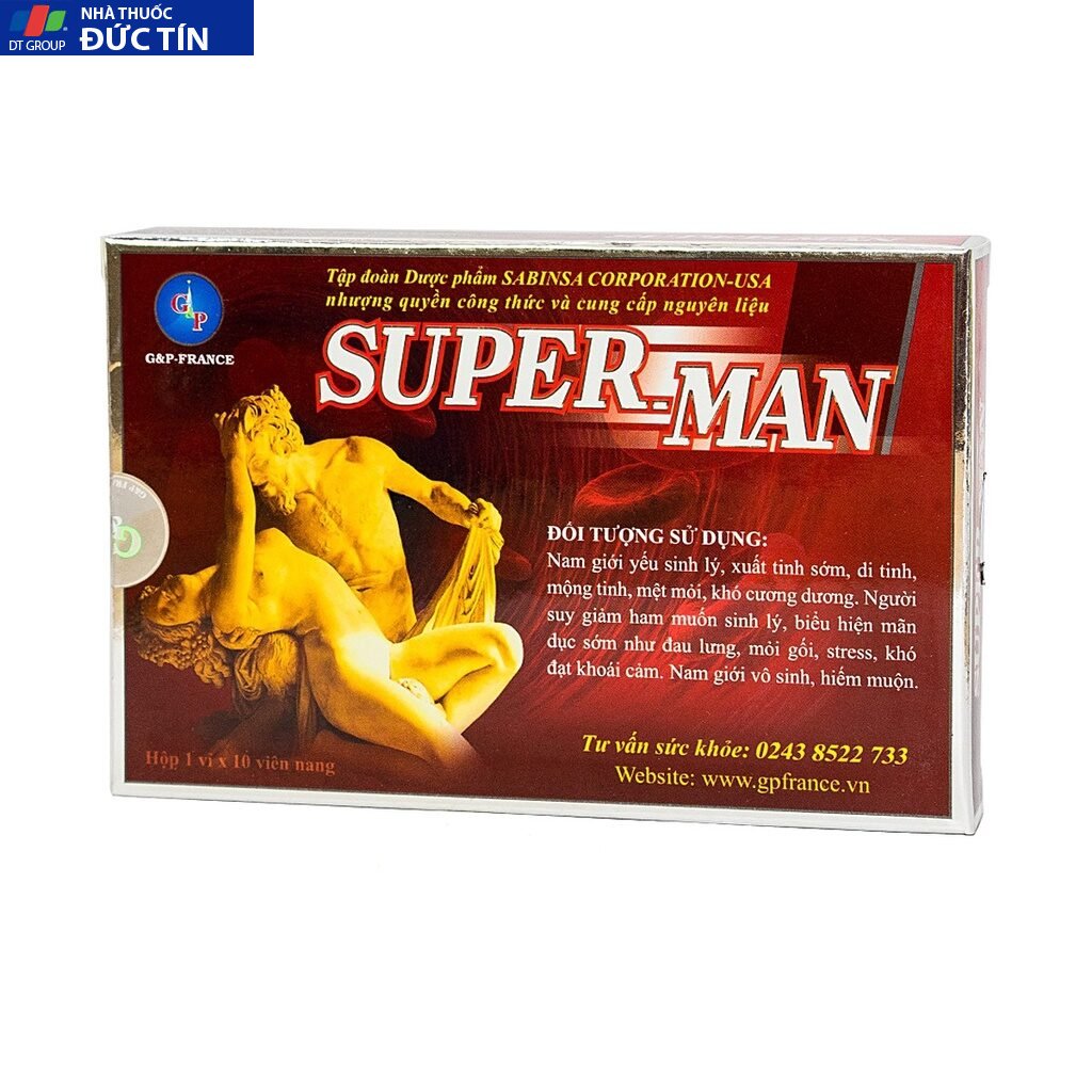 Viên uống Super Man 1h giúp tăng cường sinh lí nam giới, kéo dài thời gian quan hệ, chống xuất tinh sớm superman 1h 12 supernman5