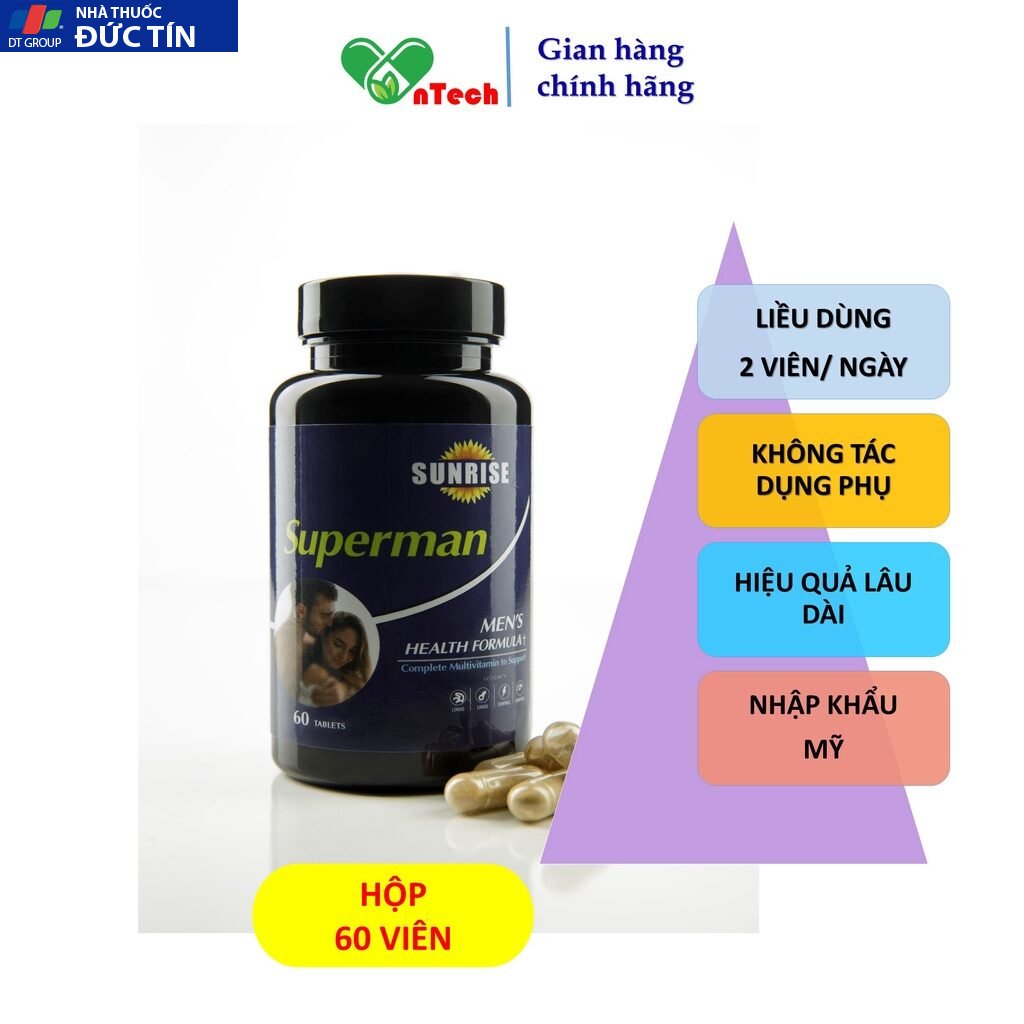 Tăng cường sinh lý Best Life SUPER MEN plus Cải thiện yếu sinh lý xuất tinh sớm rối loạn cương dương 60 viên 16 supet8