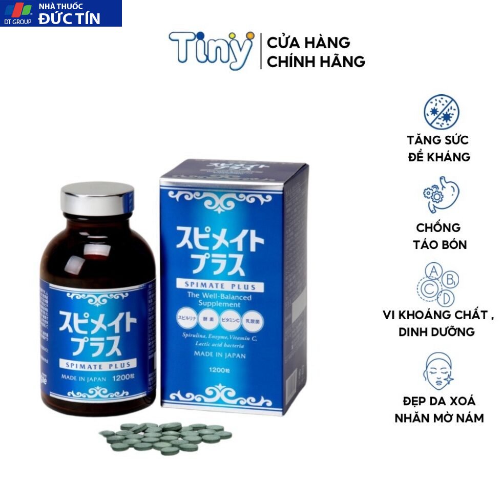 Tảo xoắn Nhật Bản Spimate Plus ,Beauty Spirulina tăng sức đề kháng,tiêu hóa tốt ,đẹp da ,dáng ,tóc ( 600 viên) 16 taonha1