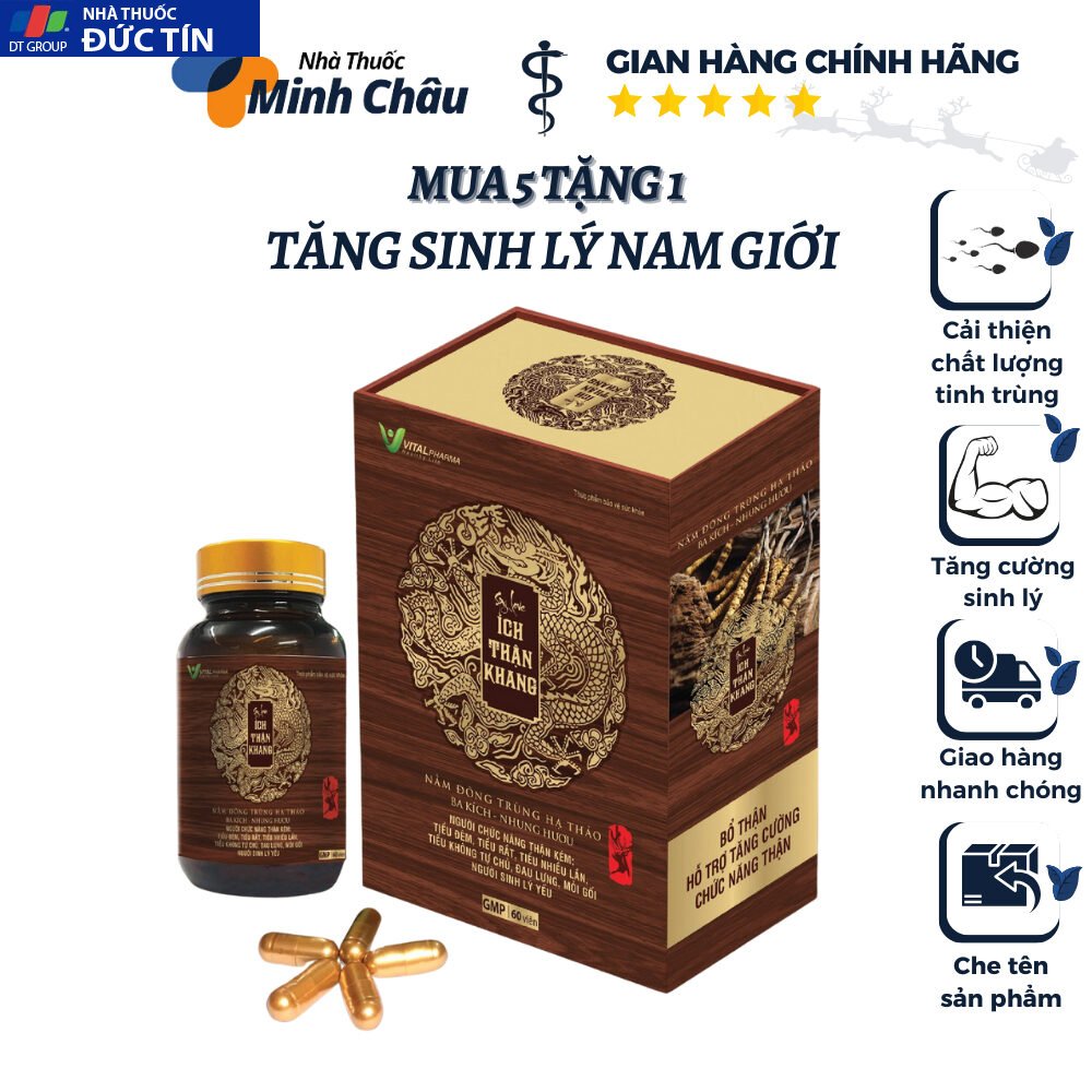 Ích Thận Khang - tăng cường sinh lý nam giới, bổ thận hỗ trợ tăng cường chức năng thận - Hộp 60 viên 14 thankhang1
