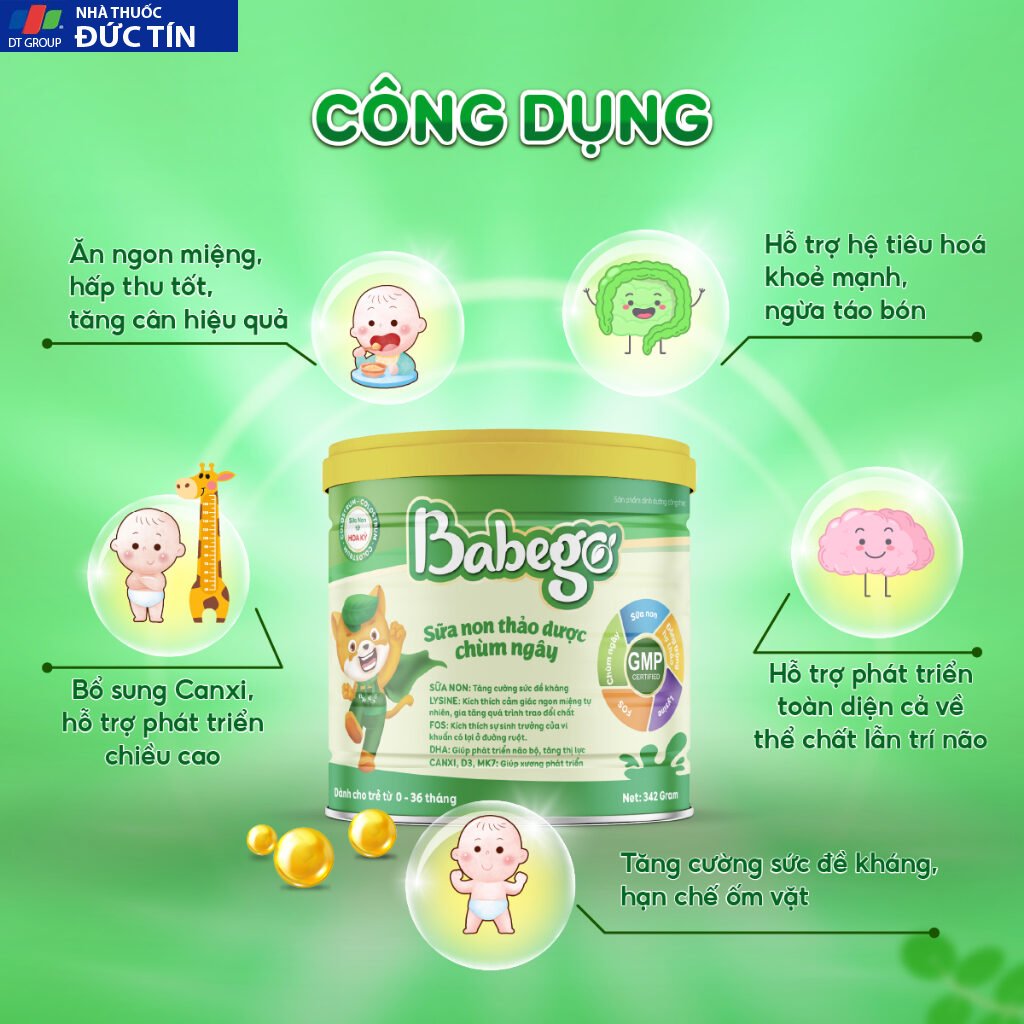 Sữa non thảo dược chùm ngây tăng cân Babego 342gram - Dòng Cao Cấp 12 thaoduoc2