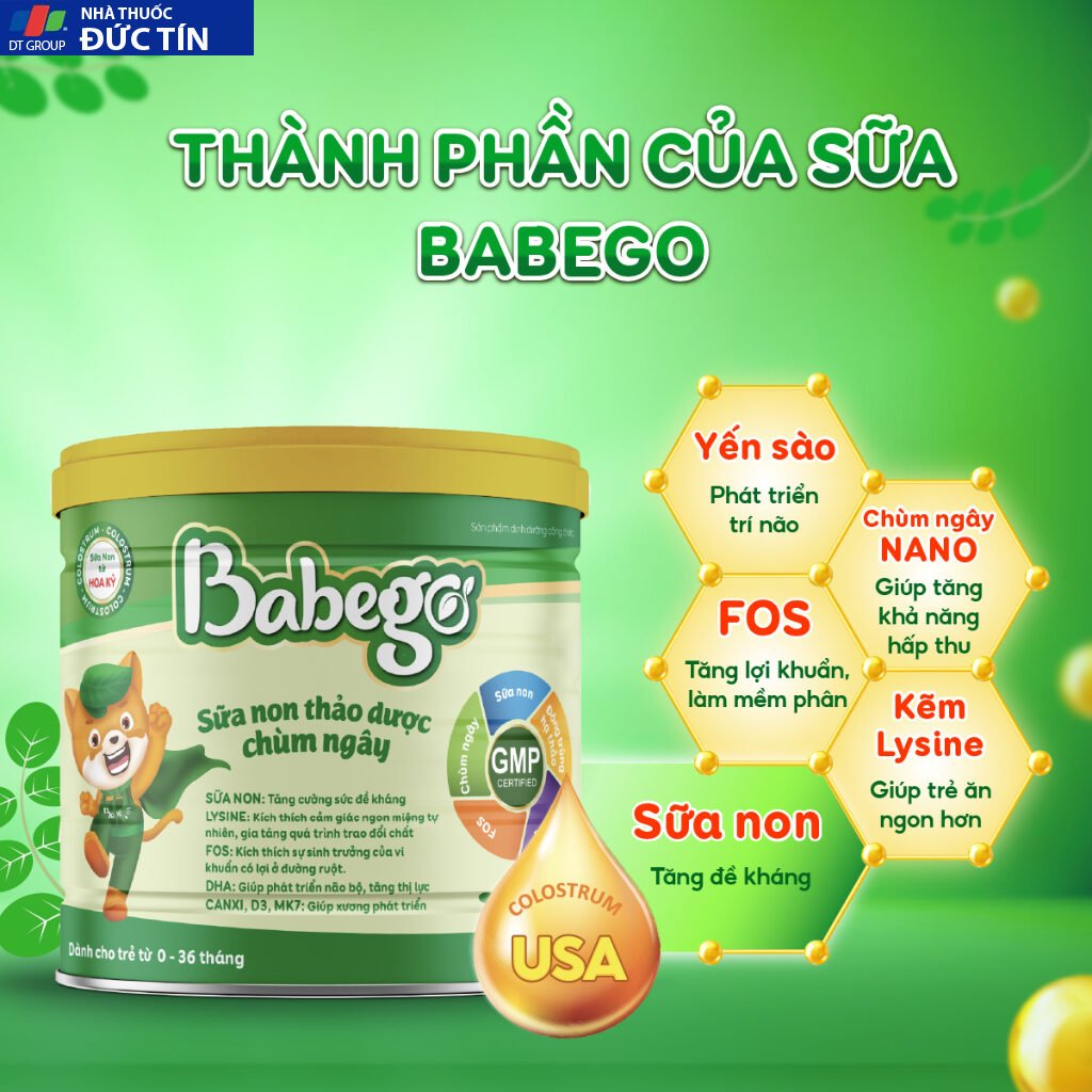 Sữa non thảo dược chùm ngây tăng cân Babego 342gram - Dòng Cao Cấp 11 thaoduoc3