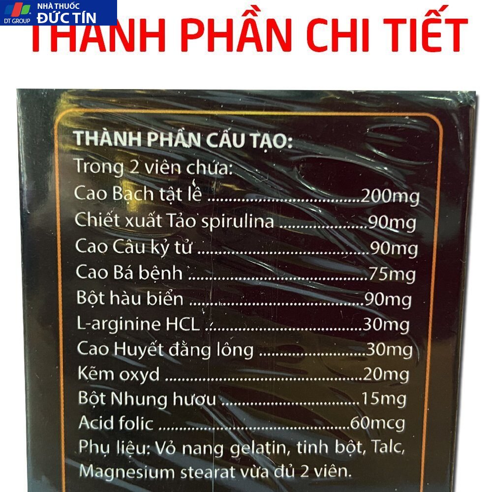 Tăng cường sinh lý nam Thiên Mã Phục Linh từ cao bạch tật lê, hàu biển, thảo dược giúp bổ thận, tráng dương - Hộp 30v 16 thiema4