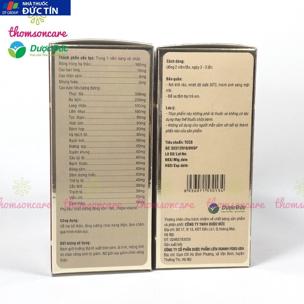 Sâm nhung bổ thận TW2 hỗ trợ tăng cường sinh lý cho cả nam và nữ của dược phẩm trung ương 22 thonsom4