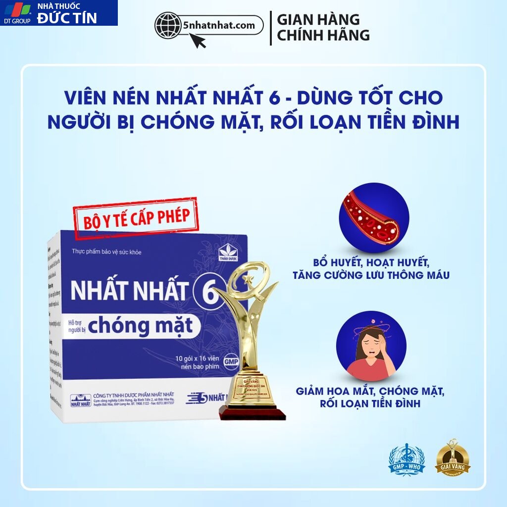 Viên Nén Dùng Tốt Cho Người Chóng Mặt, Rối Loạn Tiền Đình - Nhất Nhất 6 - Tăng Cường Máu Lên Não Đến Hệ Tiền Đình 22 tiendinh1 1