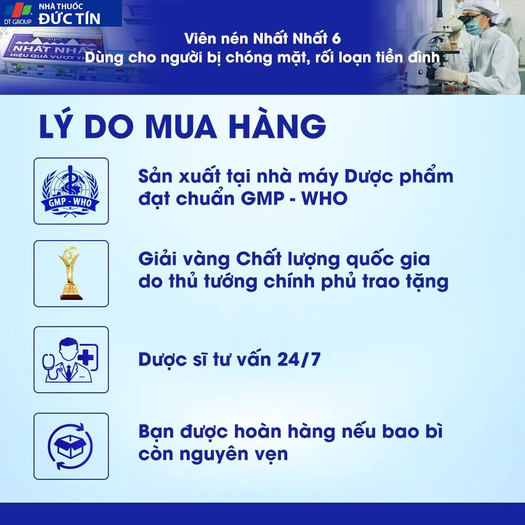 Viên Nén Dùng Tốt Cho Người Chóng Mặt, Rối Loạn Tiền Đình - Nhất Nhất 6 - Tăng Cường Máu Lên Não Đến Hệ Tiền Đình 17 tiendinh6