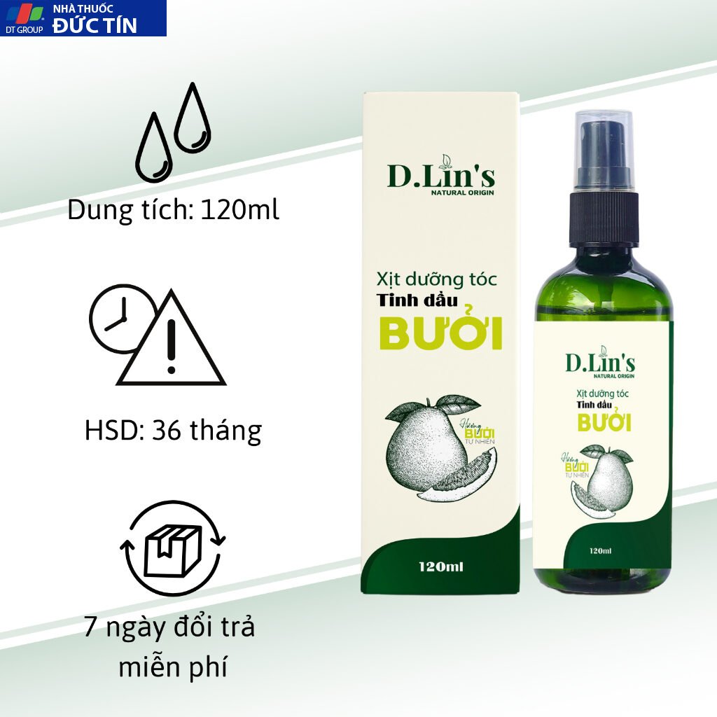 Tinh dầu bưởi xịt kích mọc tóc D.Lin's 120ml hương mộc an toàn cho tuyệt đối cho tóc như thích ân cocoon , vijulluy 24 tinhdau5