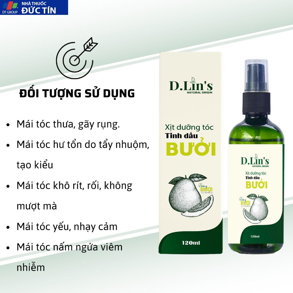 Tinh dầu bưởi xịt kích mọc tóc D.Lin's 120ml hương mộc an toàn cho tuyệt đối cho tóc như thích ân cocoon , vijulluy 23 tinhdau6